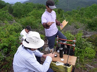 背負子のテーブル